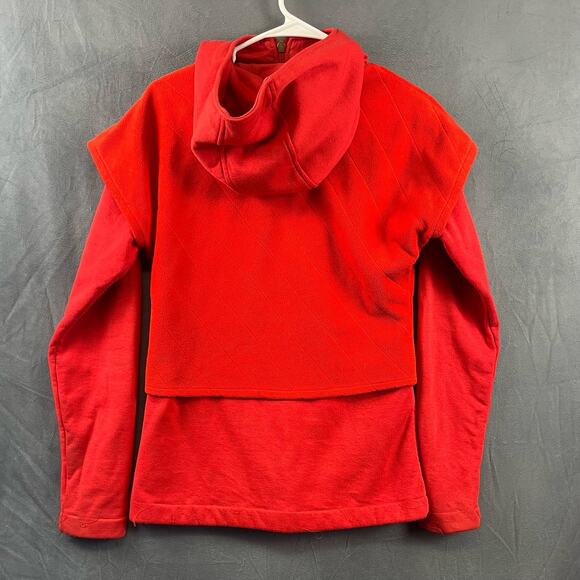 Women's Small Heavyweight Burton Fleece Performance Hood Jacket Red Full Zip Y2K - Picture 2 of 16